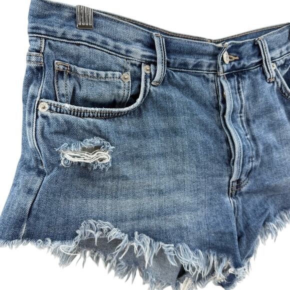Free People We The Free Cut-Off Style High Rise Denim Jean Shorts Size 28 - Picture 3 of 11